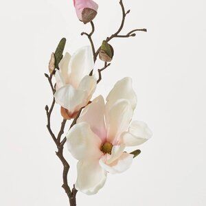 Faux white and pink Magnolia Spray